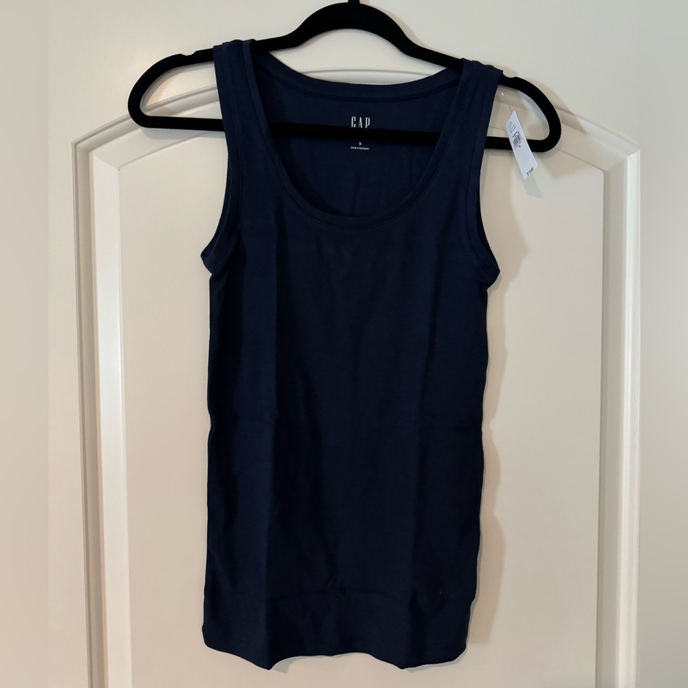 GAP Blue Fitted Sleeveless Modern Tank Top